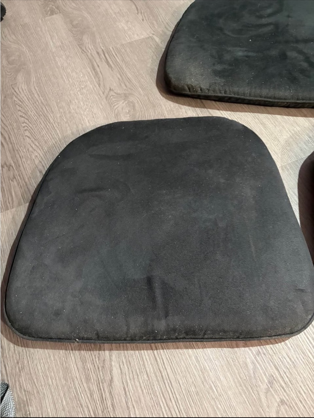 Black Chair Seat Cushions suede- Set of 5 - Picture 6 of 7